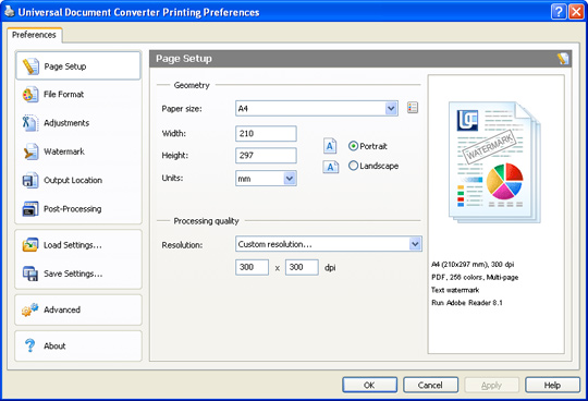 Convert PDF, DOC, DWG to PDF, JPEG or TIFF