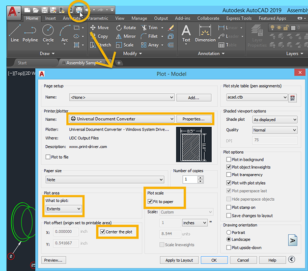 cara print autocad 2007