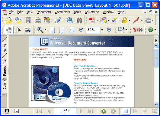 Converted document in Adobe Acrobat.