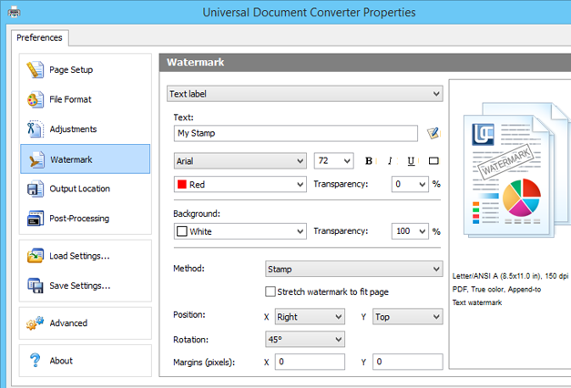 Add watermark to CAD drawing with Universal Document Converter 